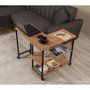 Hanah Home Mesa Auxiliar Industrial Tablero Melamina Pino Atlántico y Negro 70x63x76 cm